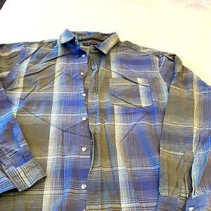 Stoic mens Shirt extra-large excellent shape blues and greens sold at REI.